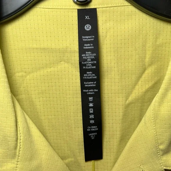 Lululemon Airing Easy Camp Collar Shirt - Finch Yellow - XL - NWT - Picture 5 of 5